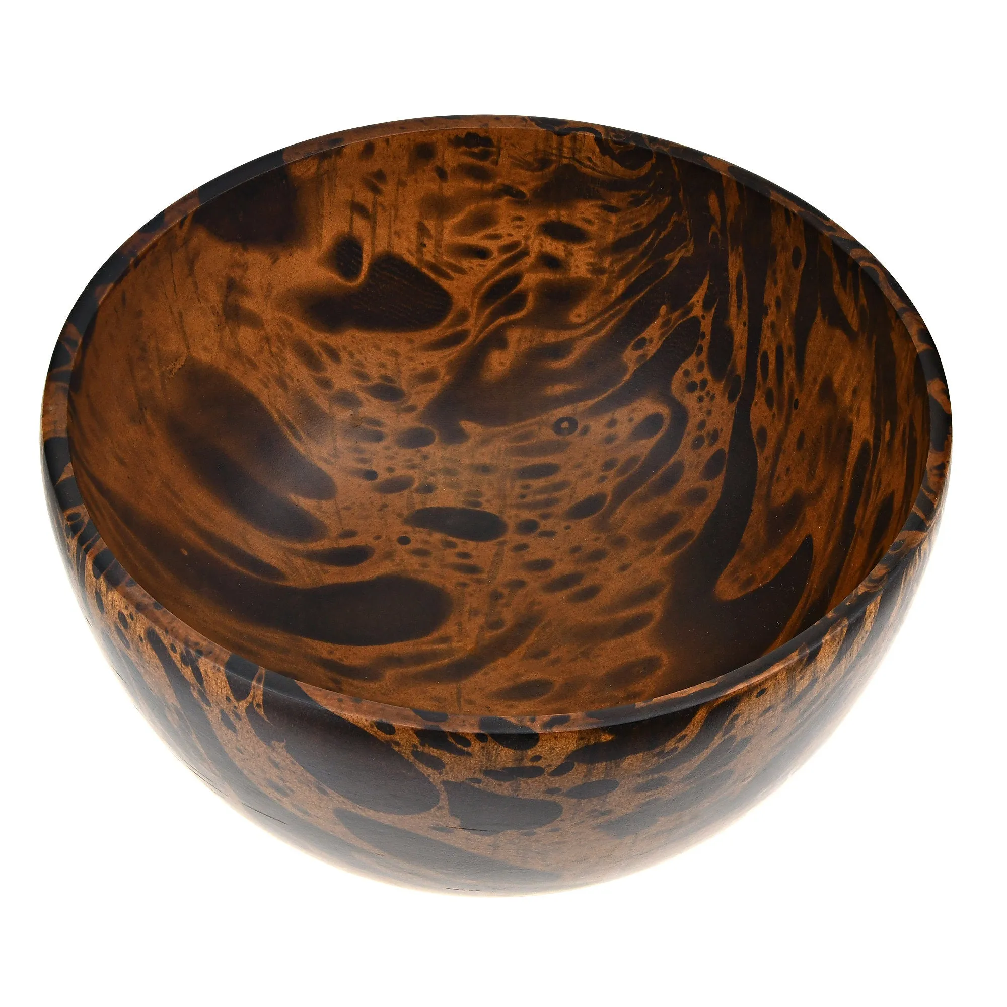 10 Inches Mango Tree Wood with Dark Stain Kitchen Serving Bowl