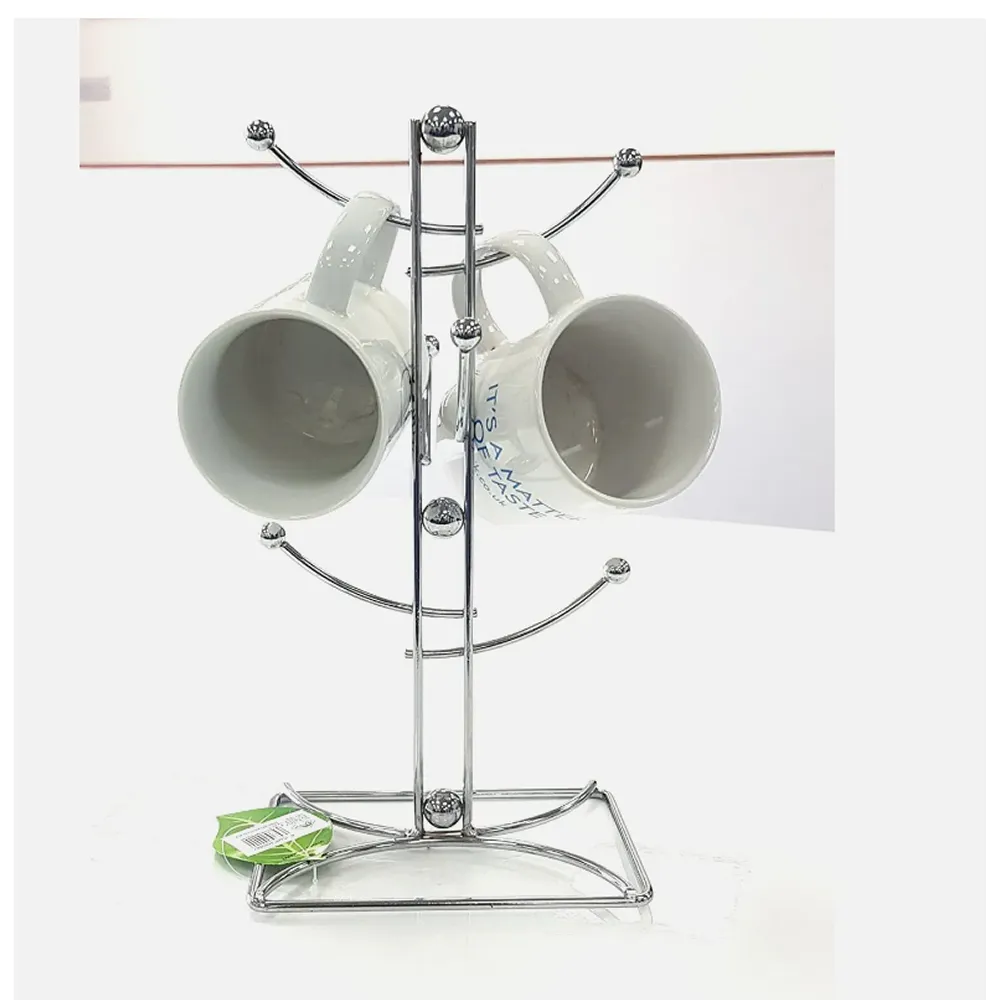 6-Cup Tree Chrome Wire Stand Holder