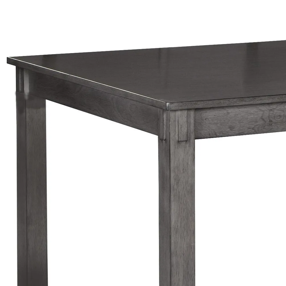 6 Piece Wooden Dining Table Set with Padded Chairs and Table, Gray By Casagear Home