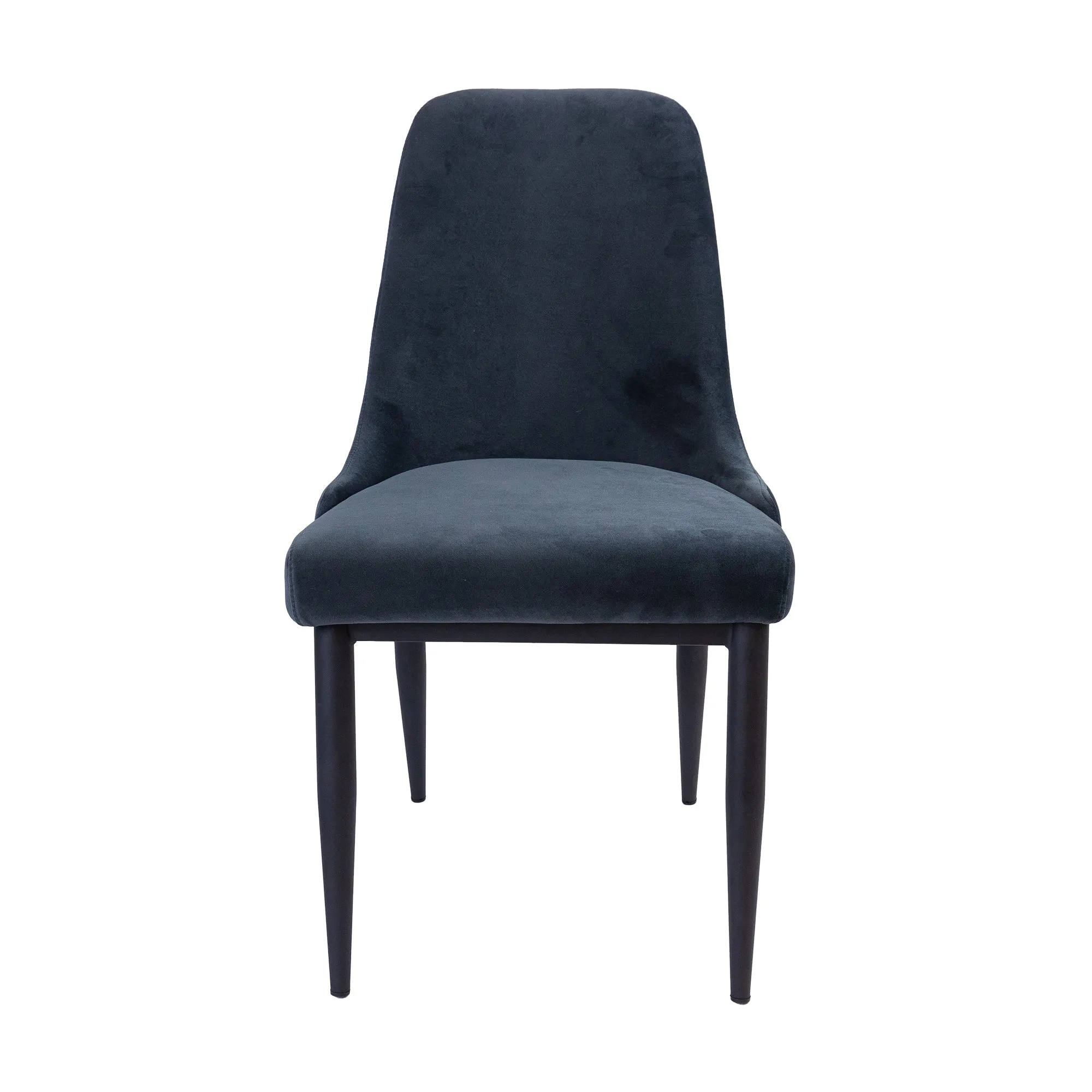 6pc Velvet Upholstered Dining Chairs, Metal Frame - Charcoal