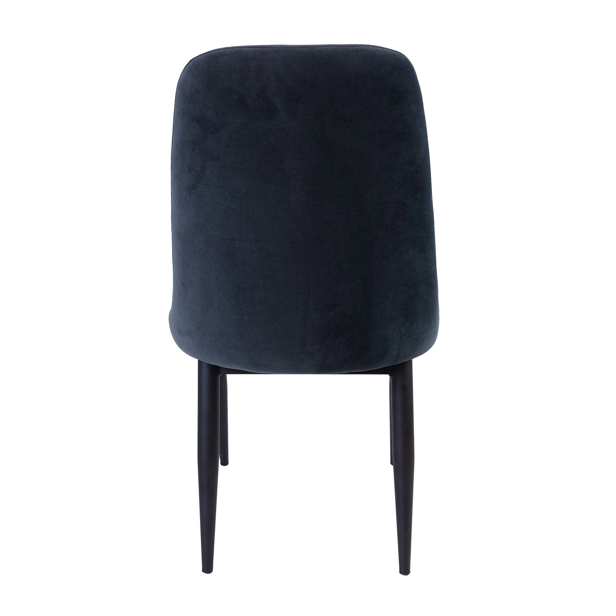 6pc Velvet Upholstered Dining Chairs, Metal Frame - Charcoal