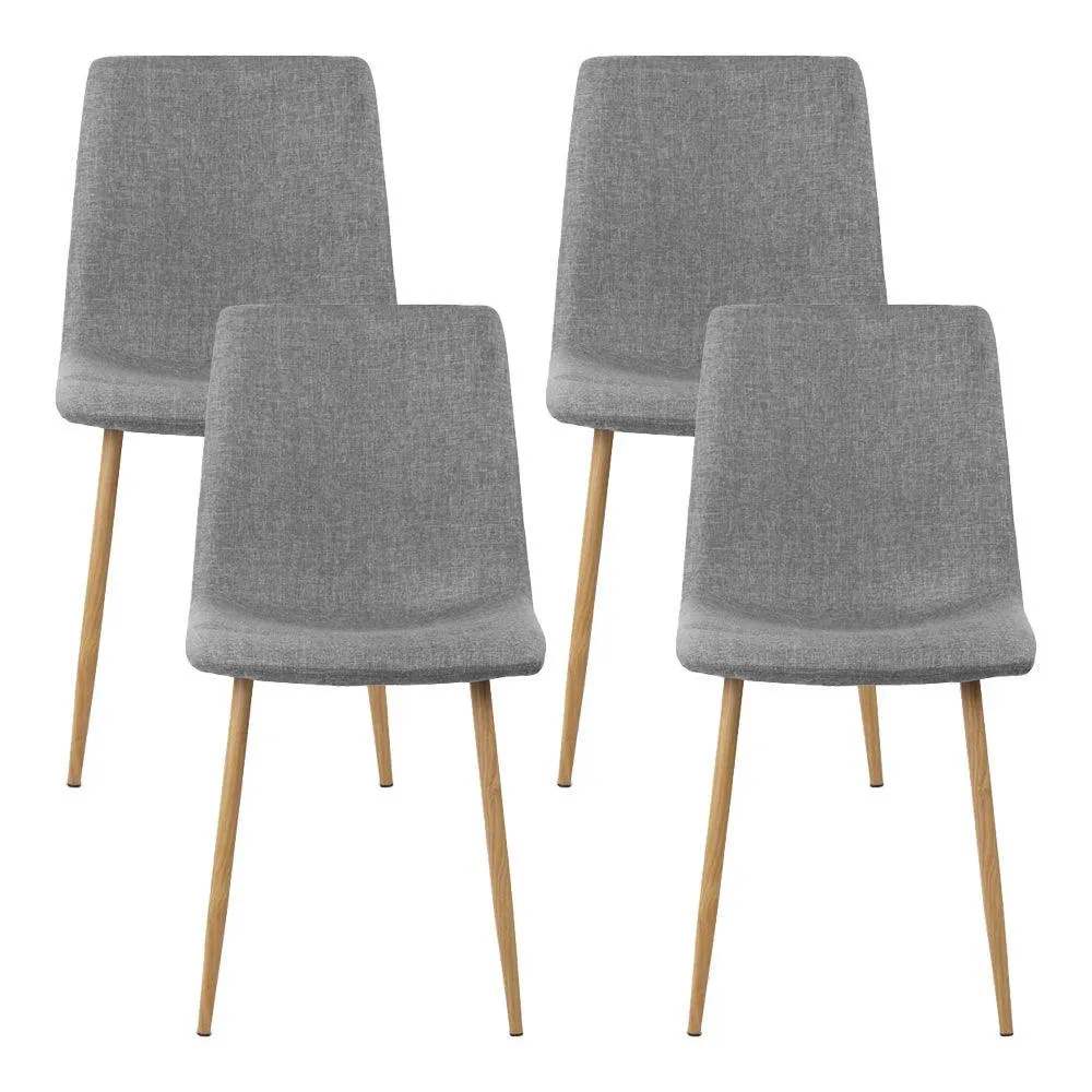 Artiss 4X Collins Dining Chairs - Light Grey