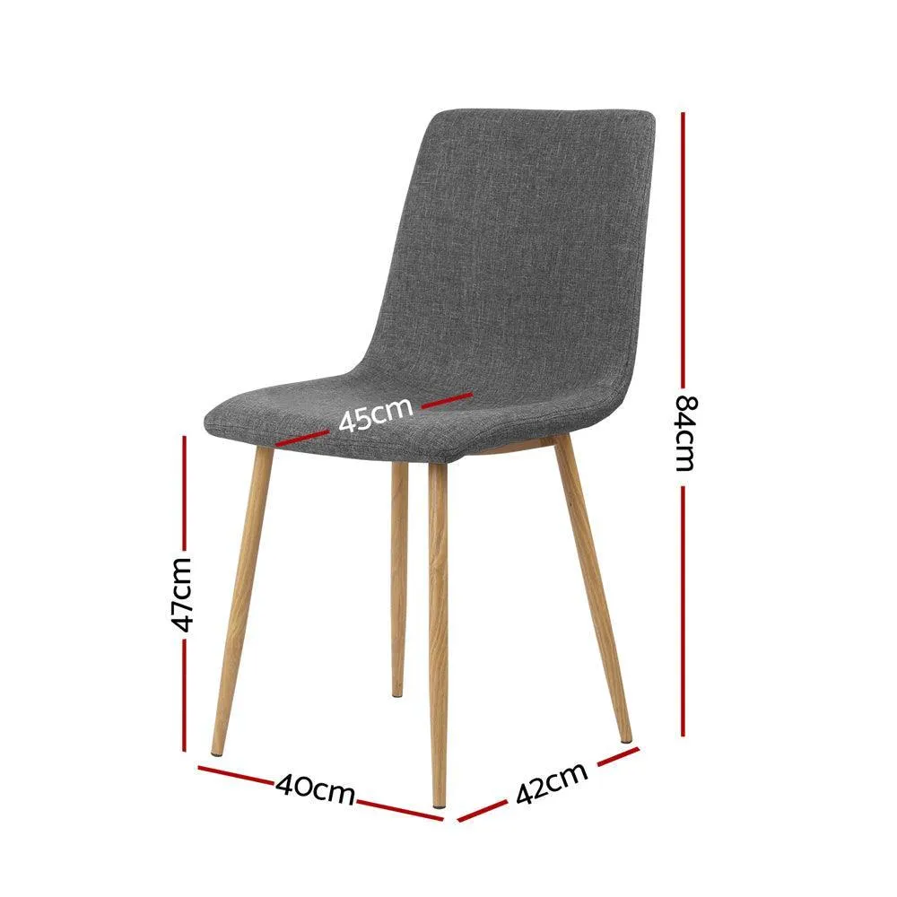 Artiss Set of 4 Collins Dining Chairs - Dark Grey