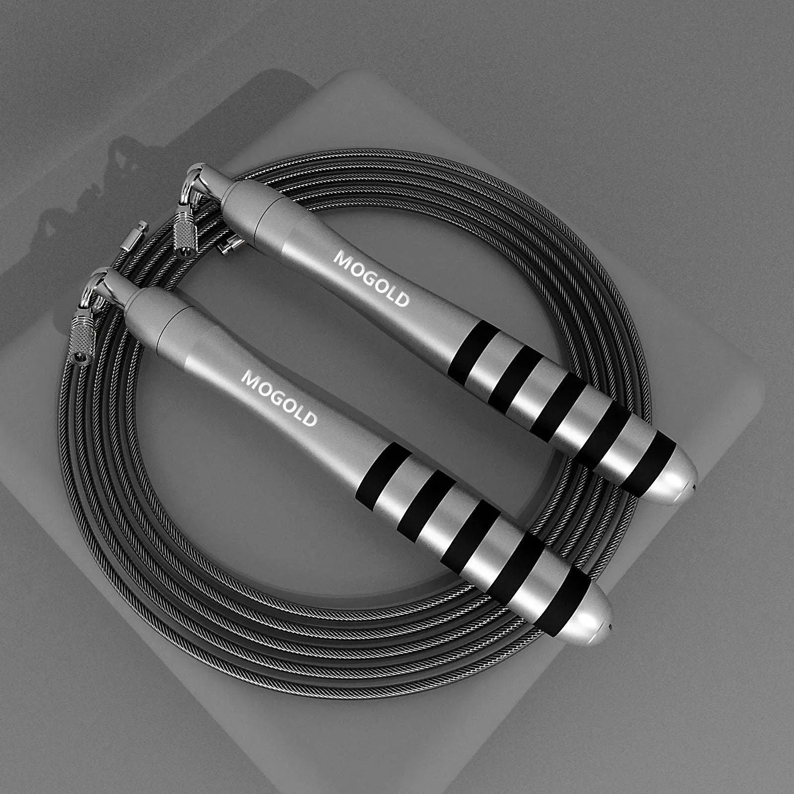 CrossFit Speed Jump Rope  Adjustable Steel Wire Skipping Rope for Home Gym, Weight Loss & Speed Training  3m Durable Aluminum Alloy (Black/Grey)