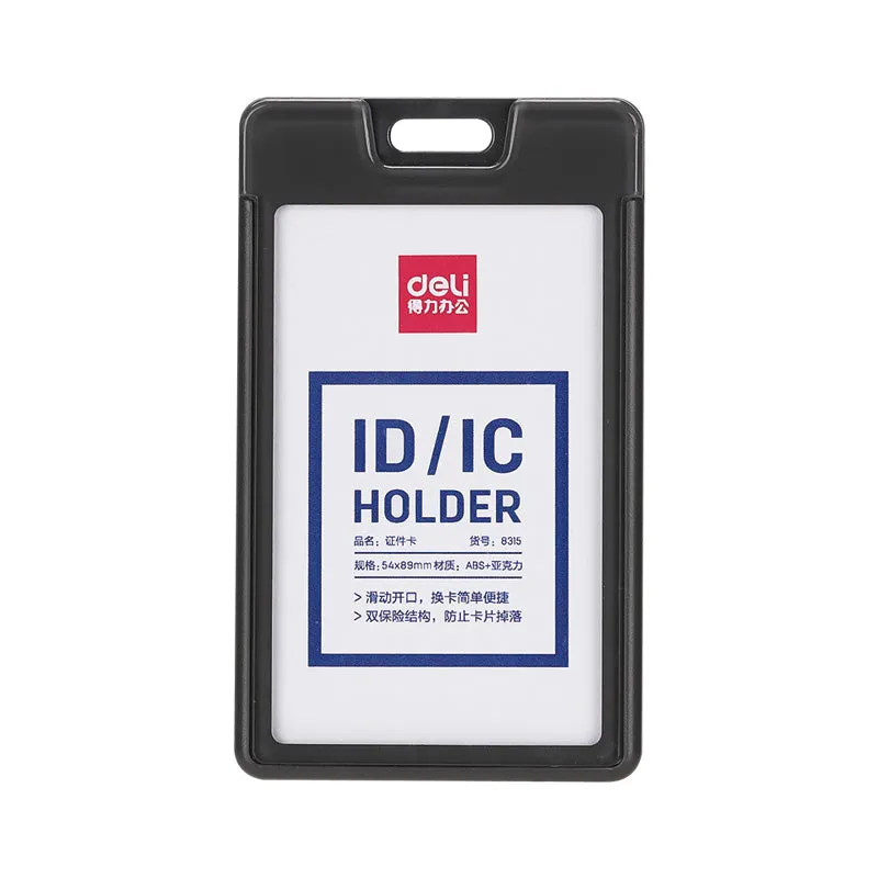 Deli ABS Name Badge Vertical 54×89mm White