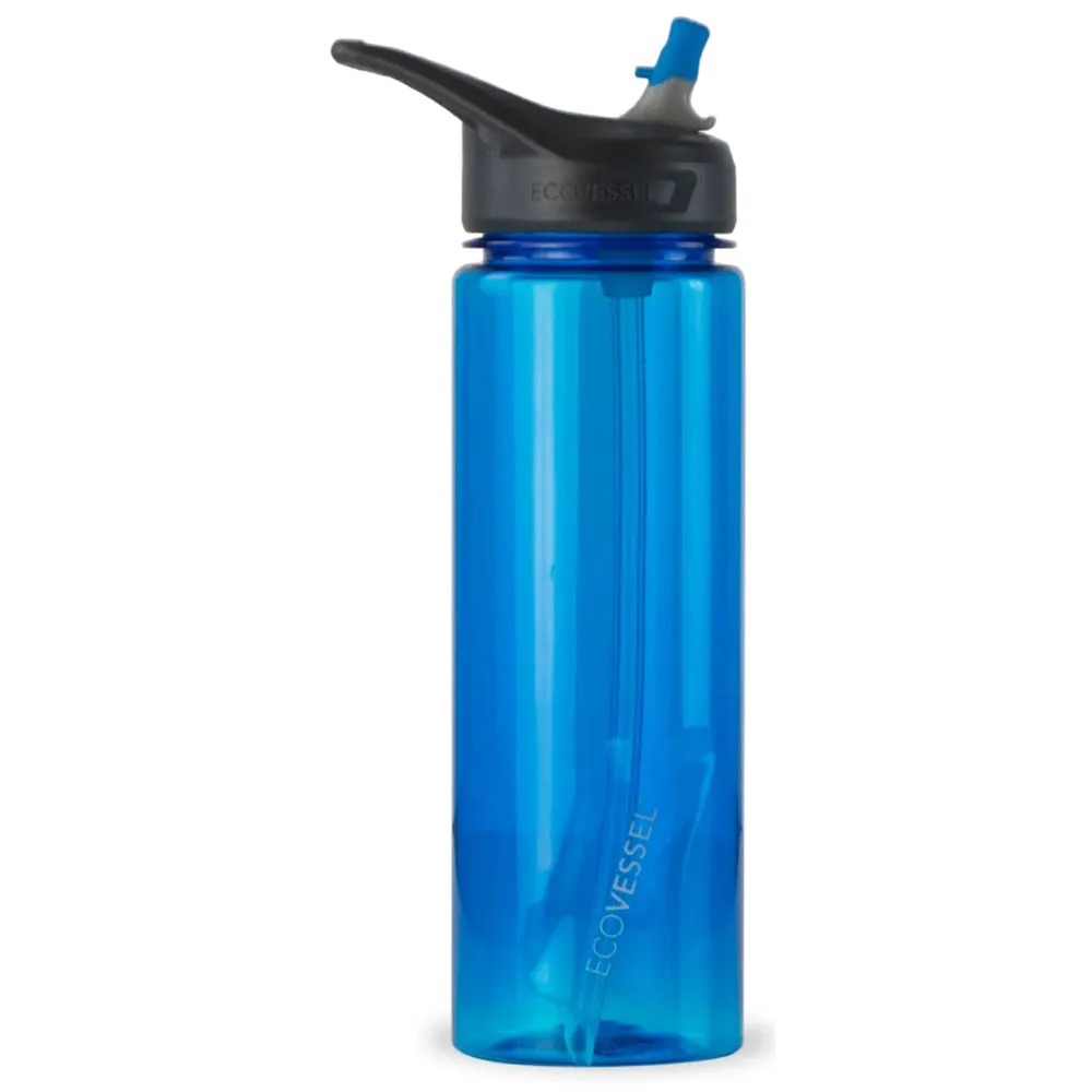 EcoVessel The Wave 24oz Plastic Water Bottle with Straw