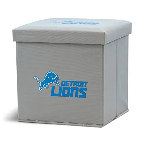 Franklin Sports NFL Detroit Lions Storage Ottoman with Detachable Lid 14 x 14 x 14 - Inch