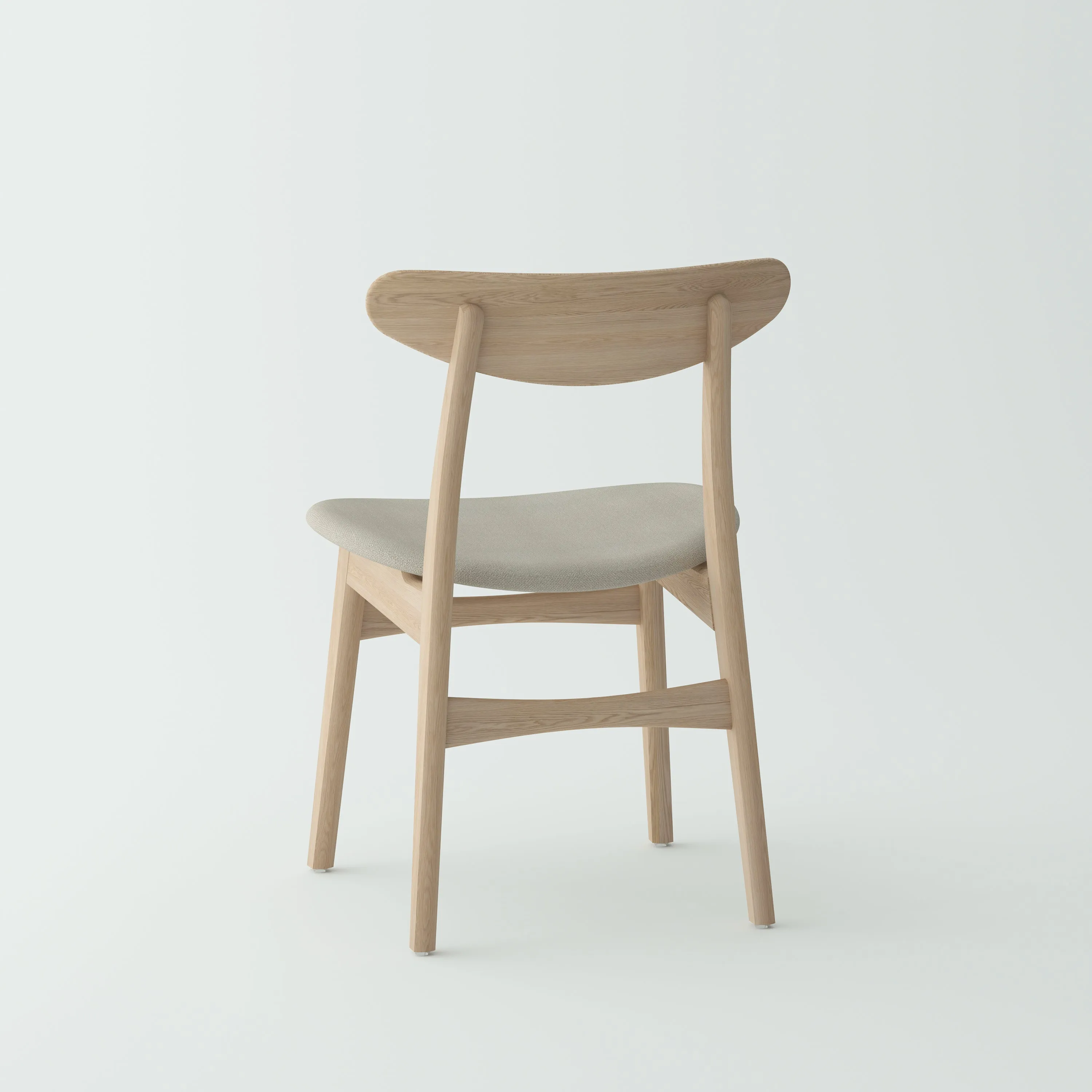 Isabella Mid-Century Dining chair - Solid Oak Wood and Fabric seat