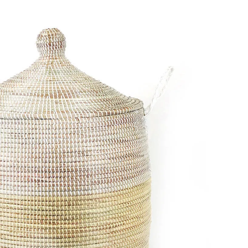 Large Two-Tone Basket - Natural   White