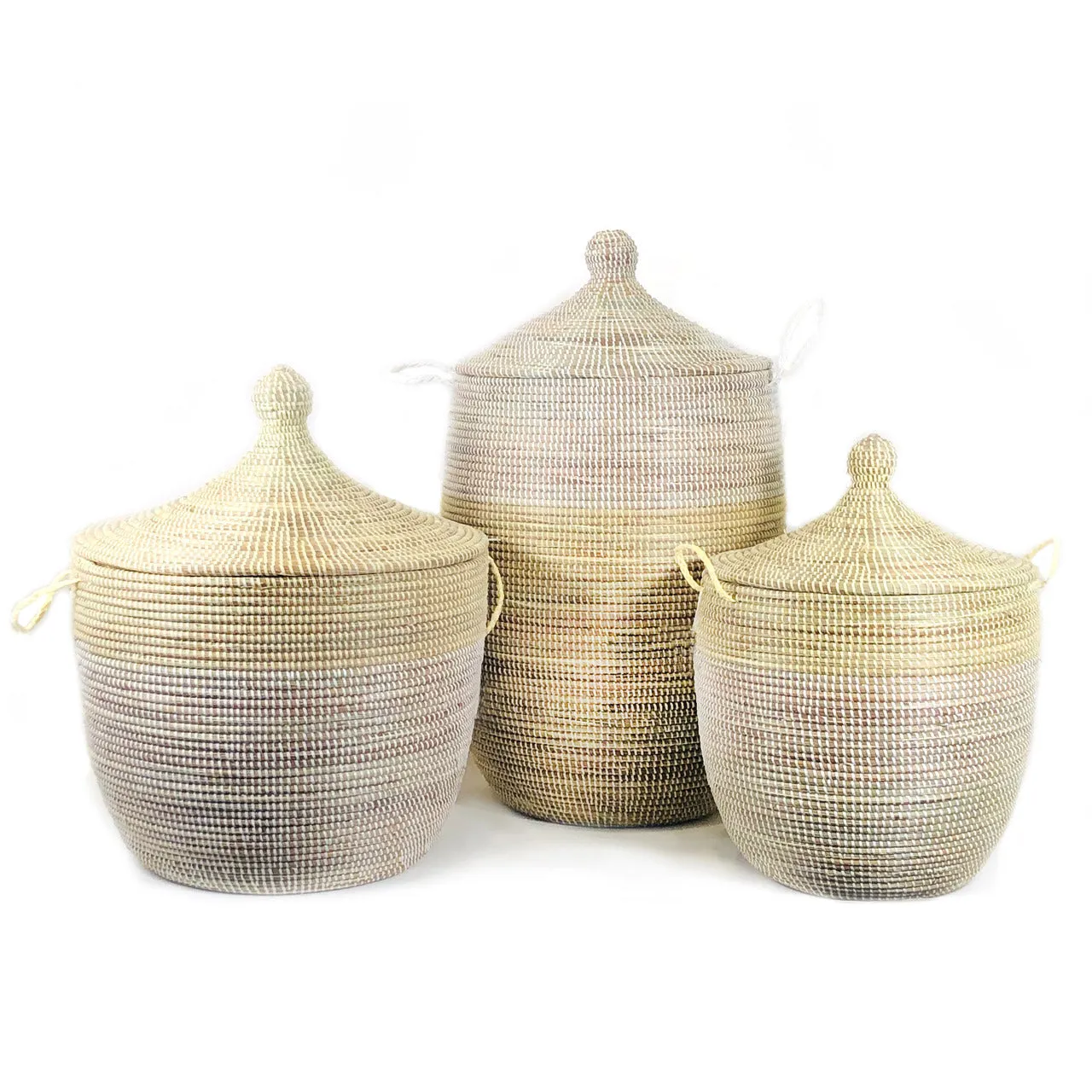 Medium Two-Tone Basket - Natural   White
