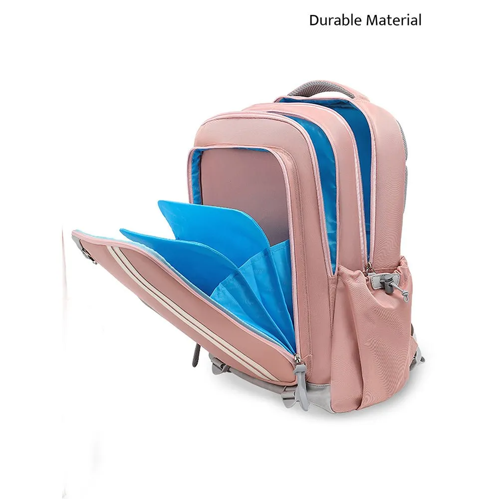 Peach 2 stripes Ergonomic School Backpack for Kids
