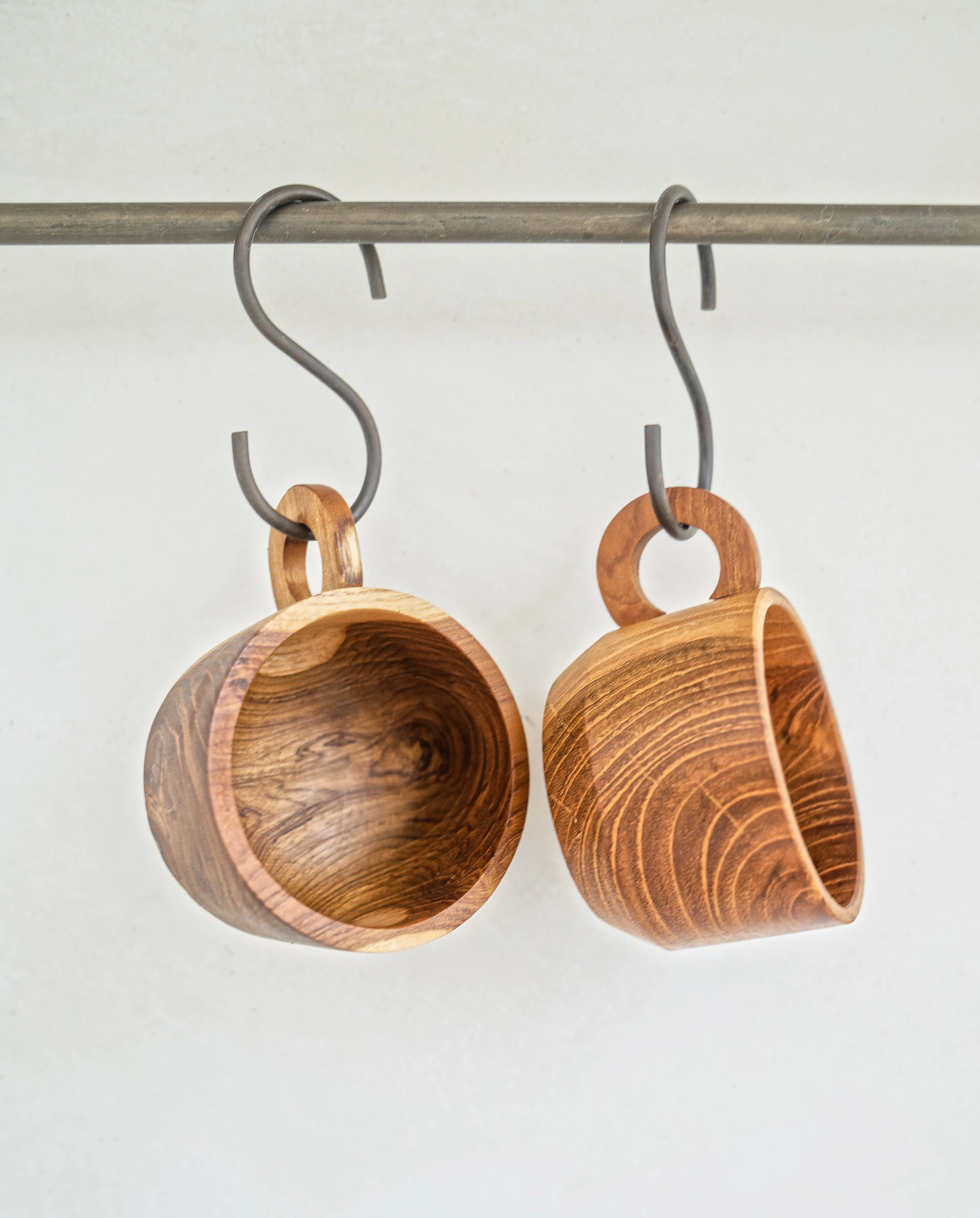 Teak Wood Coffee/Tea Cup Set