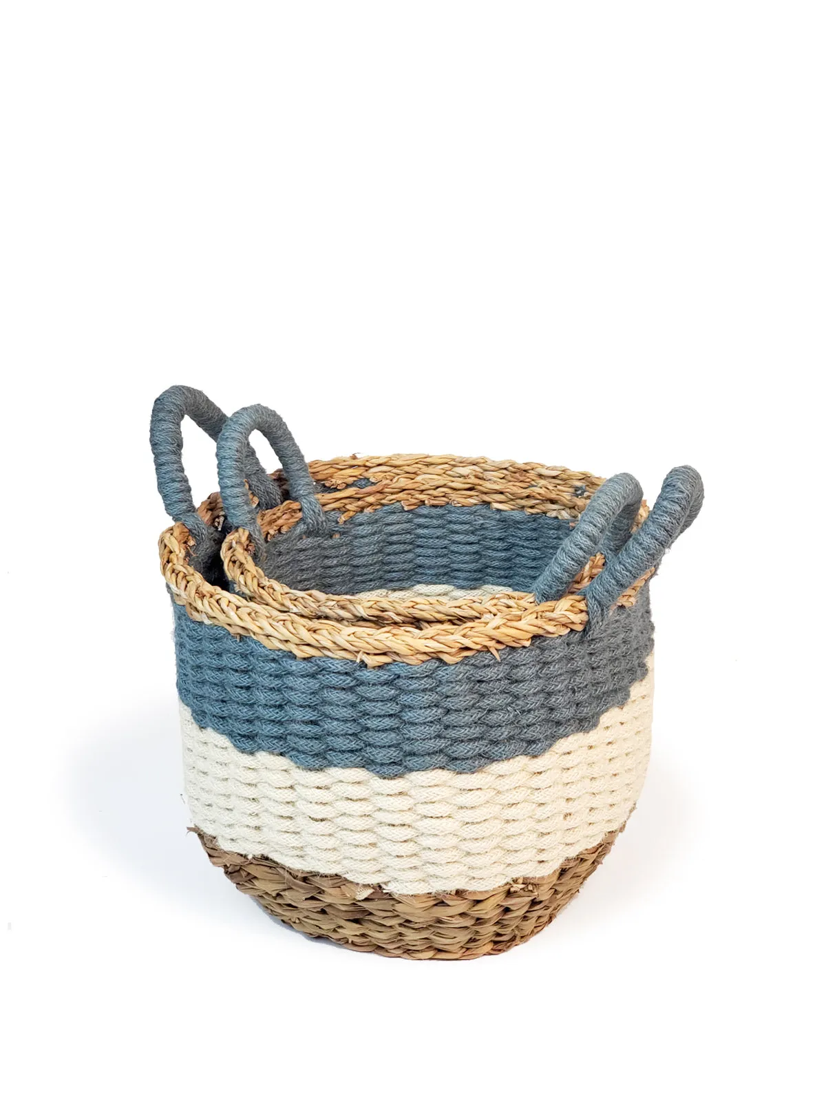 Ula Stripe Basket | Blue