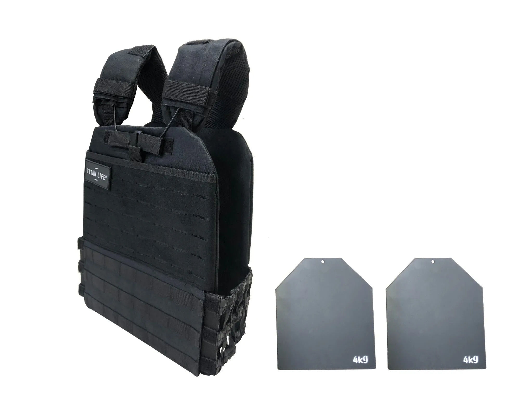 Vgtvest - Titan Life Weightvest Tactical - Sort - 9,5 kg - Sort