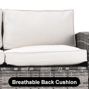 Whaley 7 Pc Outdoor Patio Rattan Sectional Sofa Set - Beige